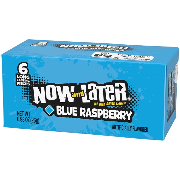 Now & Later Blue Raspberry Chews 6 Piece .93 Oz., PK12